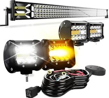 52" Triple Row LED Light Bar  4 Pod Combo for Off-Road Driving