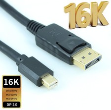 10ft Mini DisplayPort v2.0 16K 60Hz/80Gbps to DisplayPort Cables