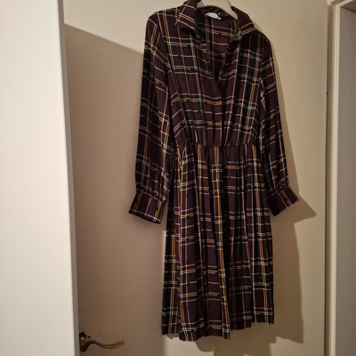 Kleid   Bordeaux Kariert Gummibund Gr. S von Jake's Collection