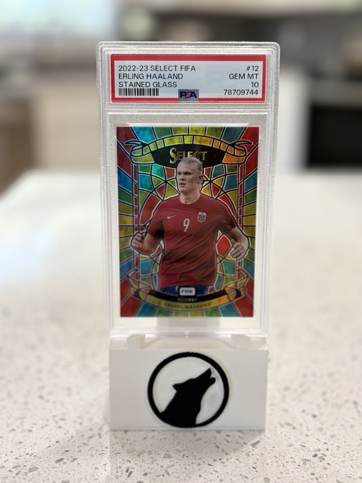 2022 Panini FIFA Select Erling Haaland Stained Glass Case Hit PSA 10 SSP Norway