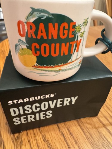 Starbucks Discovery Series Orange County CA 2 oz. Mini Mug Ornament NIB Sunny
