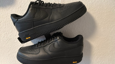 Nike Air Force 1 Low Top Herren Sneaker Schnürung Schwarz Vibram EU 44
