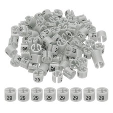 100 Pcs Clothes Hanger Marker Number 29 Tag Fit 3mm Rod Garment Size Tag Gray
