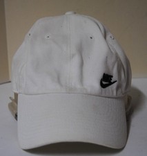 Nike Swoosh Logo Baseball Cap w/ Adjsutable Strap. White