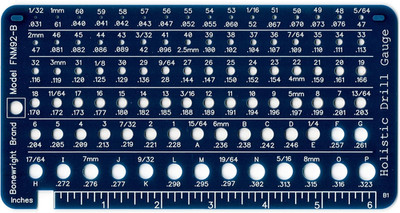 Holistic Drill Bit Gauge 3 Drill Bit Gauges in One Covers 92 Drill Bit Sizes