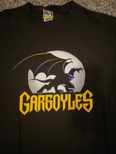 Disney Gargoyles 1990s Vintage T-Shirt Black, L, Graphic Print USA Made