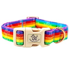 Dog Collar LGBT Holiday Pet Collar Dog Durable Rainbow Love Print Dog Collars...