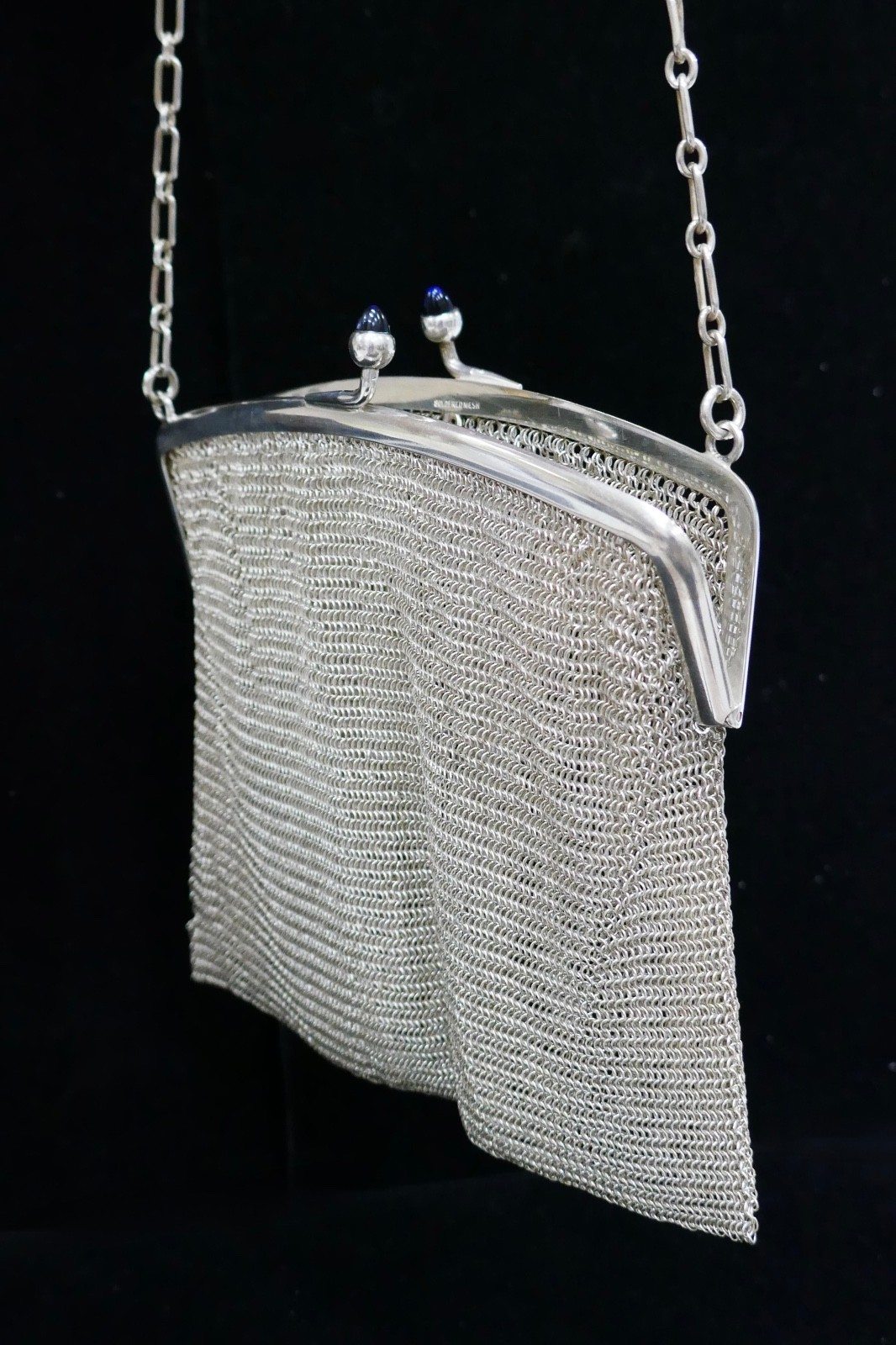 Antique Sterling Silver Mesh Purse - image 3