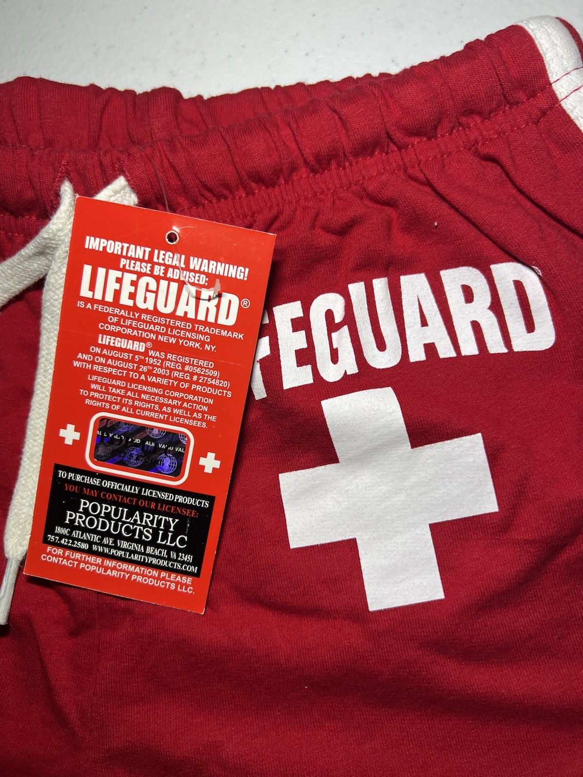 Lifeguard Red Official Product - 100% cotton high cut shorts NWT Size S