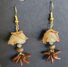 Prawdziwe kolczyki z nasion i orzechów - wykonane ze wszystkich naturalnych suszonych nasion 