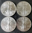 Lot of Four 2013 $1 American Silver Eagle Dollars