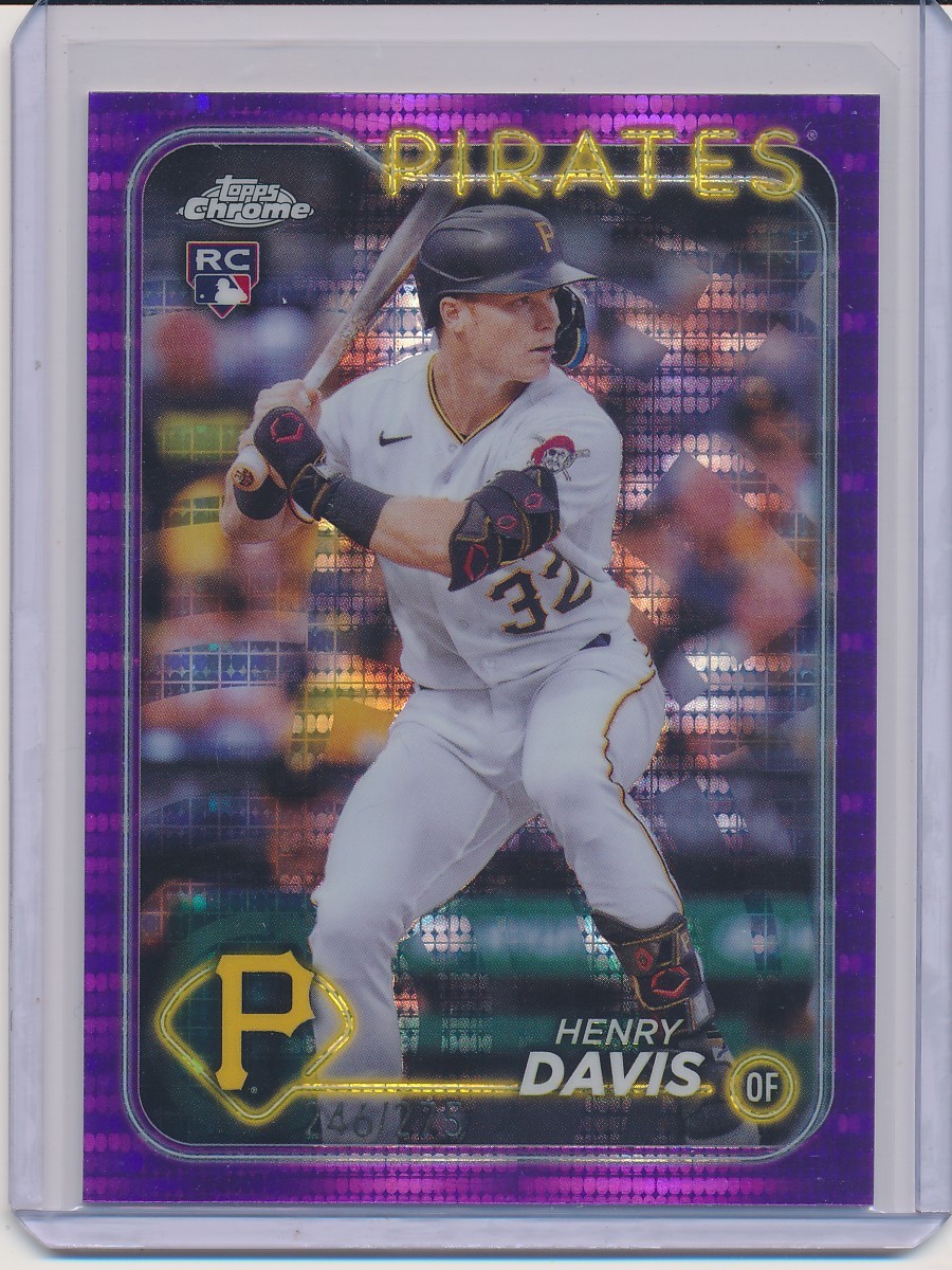 Henry Davis 2024 Topps Chrome Purple Sonar Refractor RC #260 Pirates 246/275