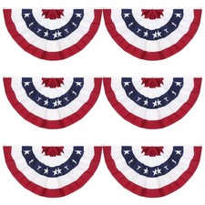 3 x 6 Ft American Pleated Fan Flag, USA Patriotic Half Fan Bunting Flag, 4th ...