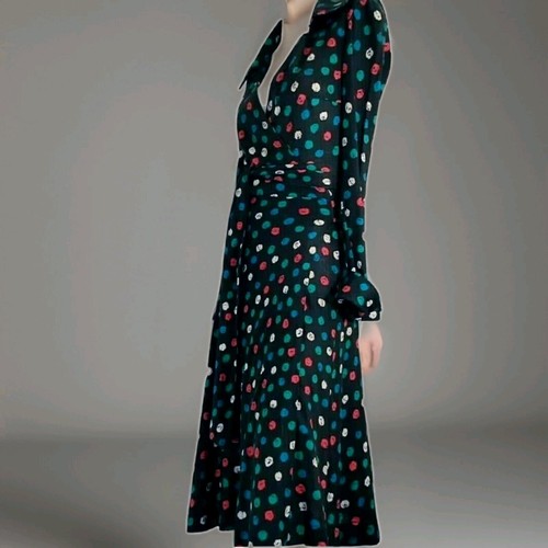 vintage DIANE VON FURSTEMBERG pure70 dress Wallet abstract polka dt twin wrist 8 - Foto 6 di 10