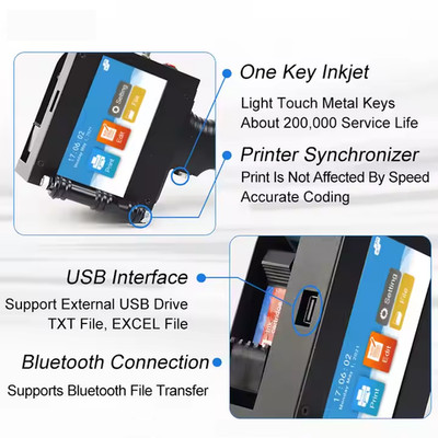 Handheld inkjet printer 12.7mm production date pattern date mark coding machine