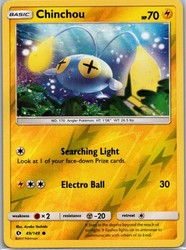 Chinchou 49/149 Sun & Moon Base Set Reverse Holo