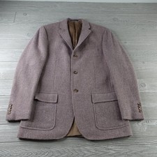 Polo Ralph Lauren Tweed Jacket Men's Size 42L Made in Italy Blue Label Alpaca