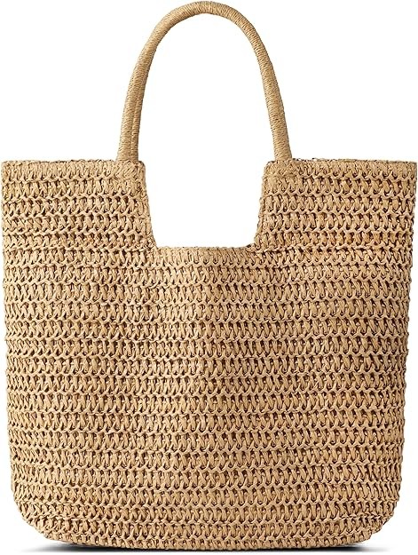 Straw Beach Bags for Women - Summer Woven Tote Bag Shoulder Handbags, Large B...