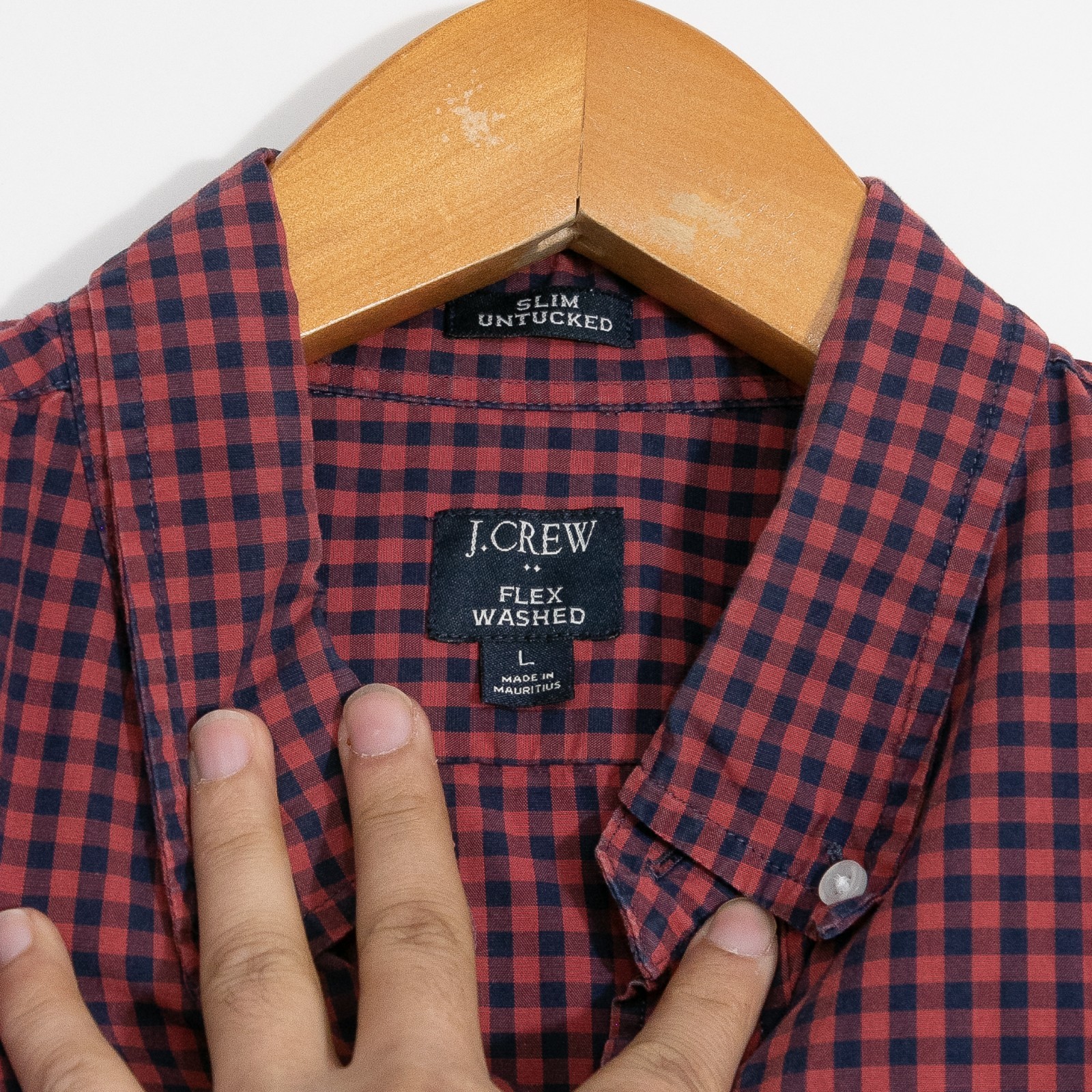 J.Crew Gingham Pattern Button Up Oxford Shirt Men… - image 5