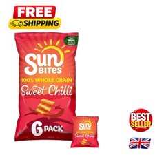 Flavorful Sunbites Sweet Chilli Crisps Multi-Pack - Perfect for All Ages - 6x25g
