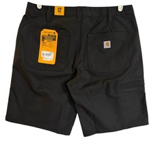 Carhartt Women's Rugged Flex Black Work Shorts Size 12 Casual 10" Inseam NWT