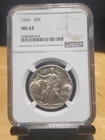 1941 Walking Liberty Half Dollar MS62 NGC
