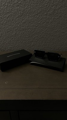 Chrome Hearts Men's Square Sunglasses Black Plastic Frame Tinted Lens w/ Case