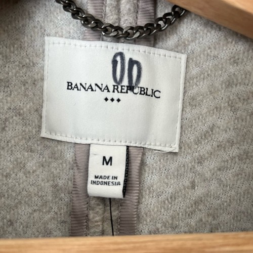 Banana Republic langer Strick Wollmischung Twill Mantel meliert grau Medium NEU - Bild 11 von 13