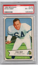 1954 Bowman Stan West Rams Oklahoma #103 PSA 6 EX-MT All American