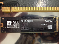 Crucial P3 4TB Internal 3D NAND Flash PCIe Gen 3x4 NVMe M.2 (CT4000P3SSD8) SSD