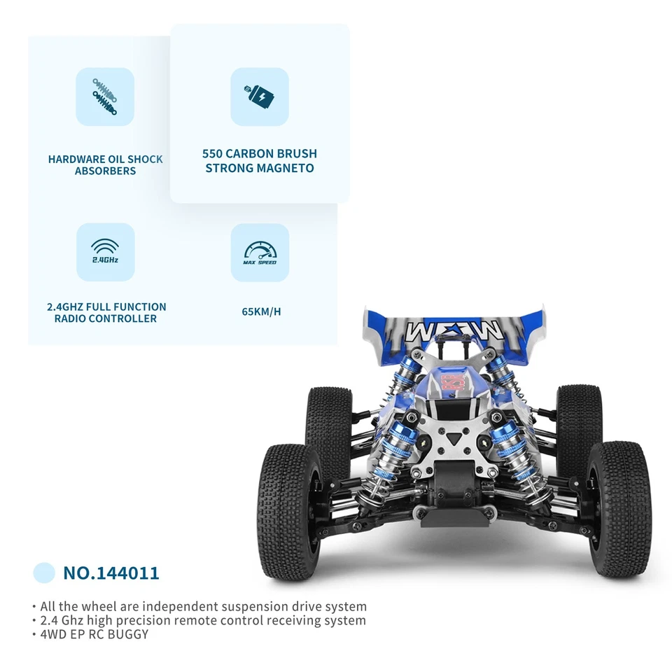 WLtoys 144001/144011 1/14 полный привод высокоскоростной радиоуправляемый автомобиль, 65 км/ч внедорожник багги - Изображение 3 из 4