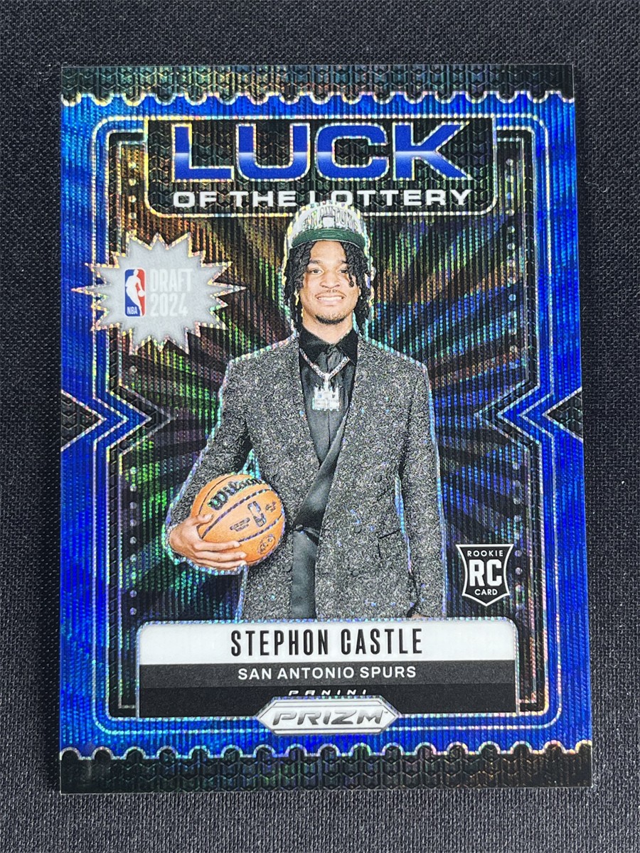 2024-25 Panini Prizm Stephon Castle #12 Blue Wave Luck Of The Lottery RC /175