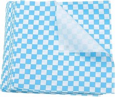 200pcs Square Checkered Pattern Wax Paper Sheets 10" x 10" Oil-absorbing Dry