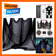 Halloween Creepy Cloth Black 315x79 Inch Spooky Haunted House Party Decor