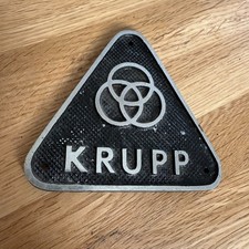 KRUPP Maschinenschild Fabrikschild Logo Metall Bergbau Zeche Schild Sign Vintage