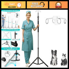 Adjustable IV Stand with 4 Bag Holders, Portable Telescopic IV Pole 45-83in