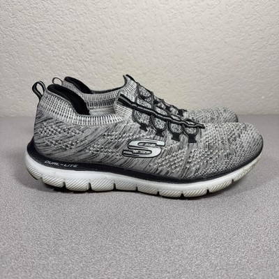 Skechers Dual-Lite Women's Size 10 Gray Black Slip-On Athletic Walking Shoes