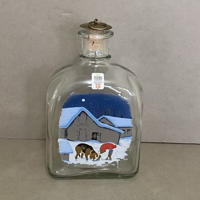 Holmegaard Christmas Decanter Harald Wiberg Tomte, Dog, Fox 1989 Schnapps Bottle