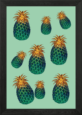 Grüne Ananas gerahmtes Wandbild Poster Leinwanddruck Bild
