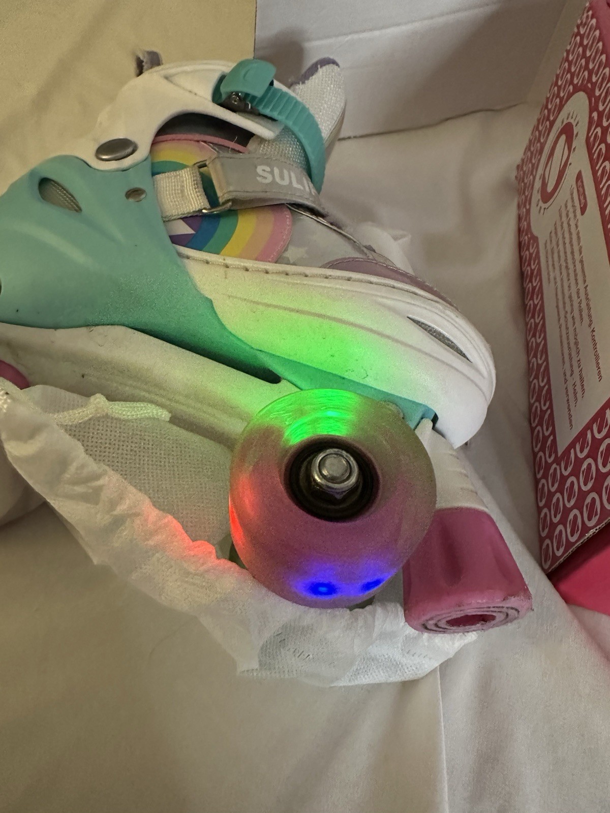 Sulifeel Rainbow Roller Skates Size Medium with Box 