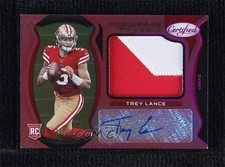 2021 Certified Freshman Fabric Signatures Mirror Pink 35/99 Trey Lance Auto 3q6