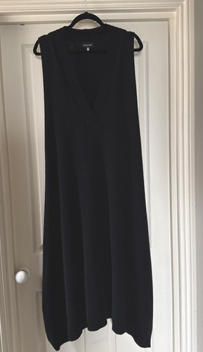Pull Eskandar 100% Cachemire Noir – Col Rond Pointelle, Taille Unique, Femme