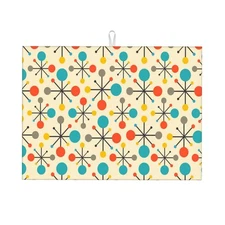 Mid Century Fifties Modern Atomic Retro Dish Drainer Mat for Kitchen Counter ...