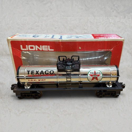 #1285 Lionel 6-9147 Texaco vagón cisterna de cúpula única - calibre O/O27 cromo carro cisterna con | Condition: New