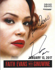 Faith Evans SIGNED 8.5x11" Concert Show Promo Photo COA Autograph Notorious BIG