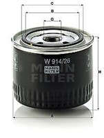 W 914/26 Mann-Filter ÖLfilter FüR Honda, Land Rover, Mg, Rover
