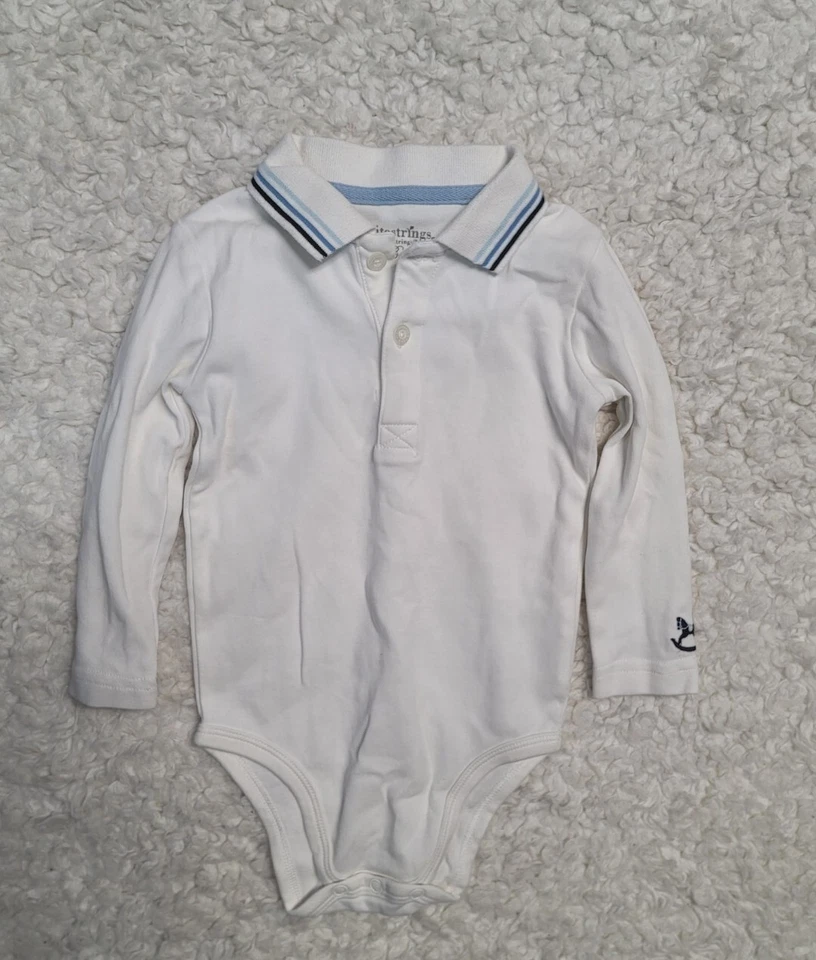 Kitestrings Baby Boys Overalls 2 Pieces Set 18 Months Blue White - Image 3 of 4