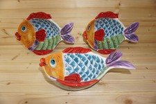 Tabletops Lifestyles Vissen Fish (3) Soup or Chili Bowls, 10¼" x 7 5/8" x3" (S9)