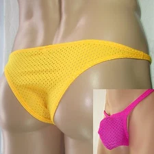 K603 E Mens Brazilian tanga Thong Narrow waist Eyelet swimsuit half Rio back