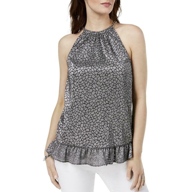 silver peplum top